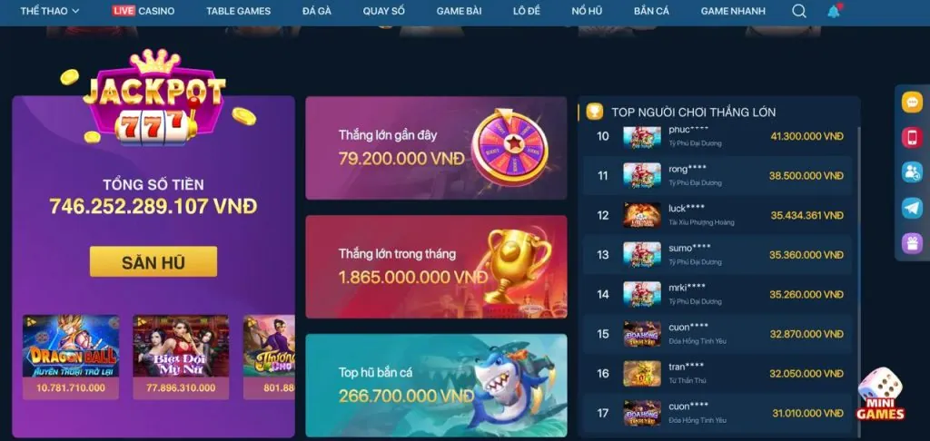 Giải thưởng tiền mặt hấp dẫn
